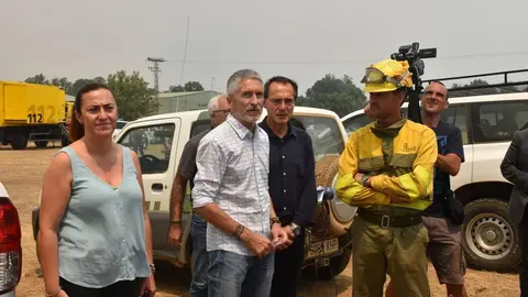 El ministro del interior, Fernando Grande-Marlaska, visita el fuego en Losacio_11