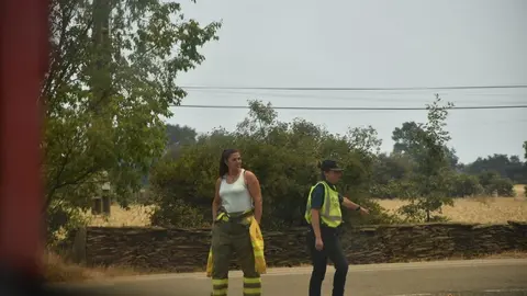 El ministro del interior, Fernando Grande-Marlaska, visita el fuego en Losacio_21