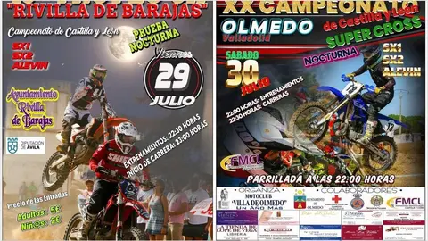 Pruebas de Super Cross en Rivilla de Barajas (Ávila) el y en Olmedo (Valladolid)