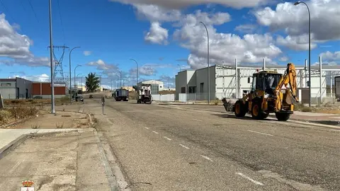 Trabajos de pavimentación en Benavente