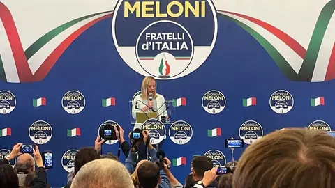 Giorgia Meloni, vencedora de las elecciones italianas. Fotografía: @GiorgiaMeloni