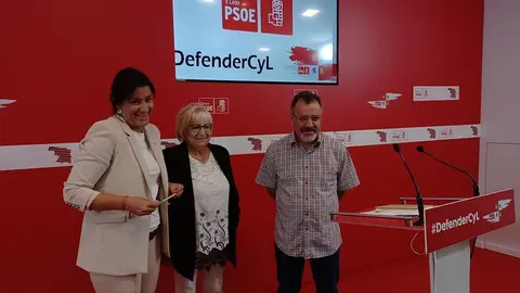 PSOE Zamora. Procuradores Ana Sánchez, José Ignacio Martín Benito e Inmaculada García Rioja