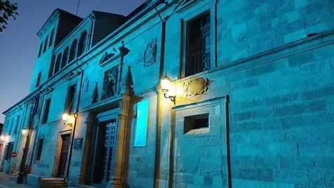 La Diputación iluminada de azul