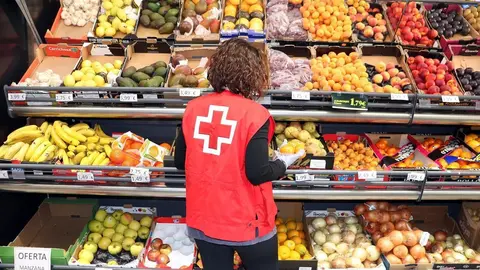 Cesta de la compra cruz roja