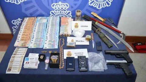 Material incautado por la Policía Nacional