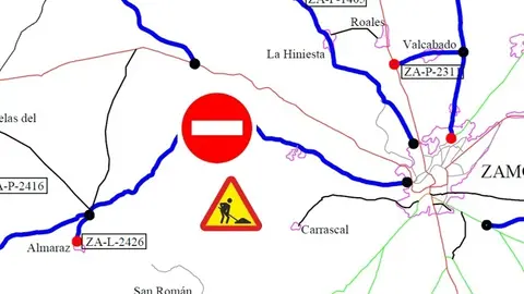 Corte carretera Almaraz