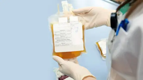 Donación plasma. Fotografía de archivo