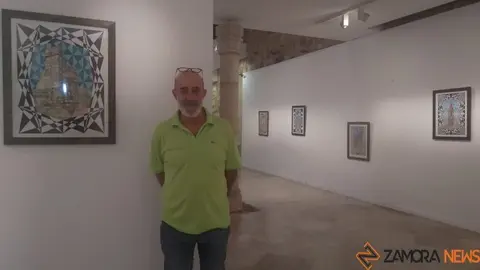 Francisco Pérez, en la exposición que realizó en la Alhóndiga