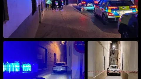 Coche atrapado en una calle de Écija tras una persecución policial. Fotografía: Policía Local de Écija