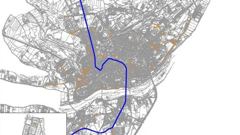Plano de las calles que se asfaltarán