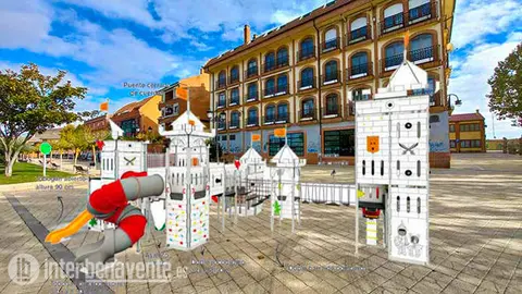 Reconstrucción de la fortaleza medieval del parque infantil La Mota. Fotografía: Interbenavente