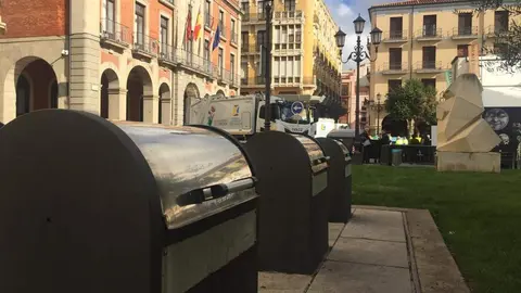 Contenedores soterrados en la Plaza Mayor de Zamora