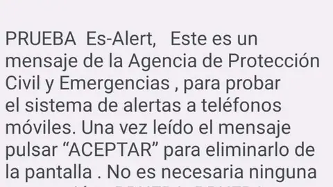 Mensaje recibido por algunos vecinos de Sanabria