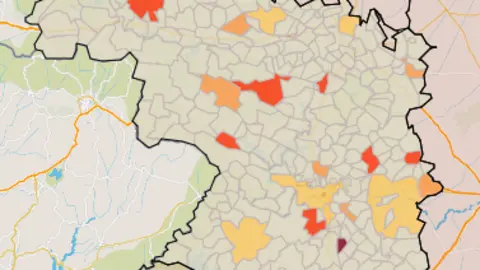 Mapa IA municipios a siete días (2 de diciembre)
