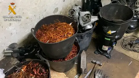 Robo cable dentro de la operación "Esculano-Cooper-22". Fotografía: Guardia Civil