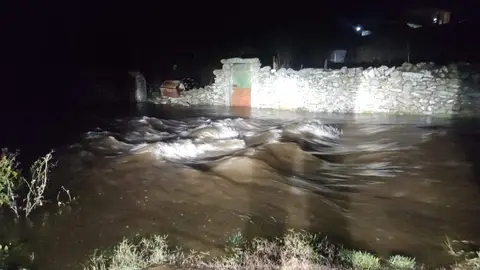 calles anegadas en Muga