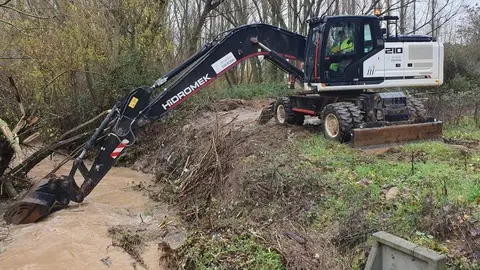 Trabajos del Parque de Maquinaria de la Diputación durante el episodio de lluvias