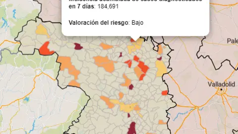 Mapa IA municipios a siete días (16 de diciembre)