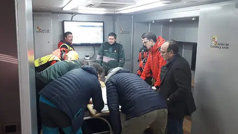 El Puesto de Mando Avanzado, desplegado en el aeródromo de Matilla de los Caños (Valladolid)