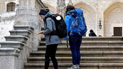Camino de Santiago a su paso por Burgos. Fotografía de archivo de turismo