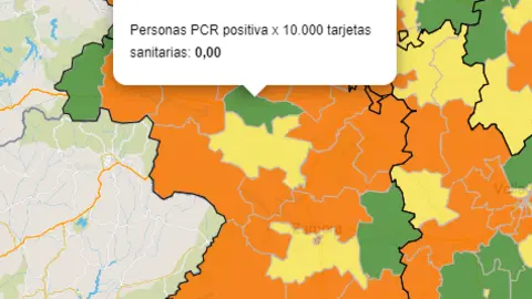 Mapa ZBS casos activos a 7 días (23 de diciembre)