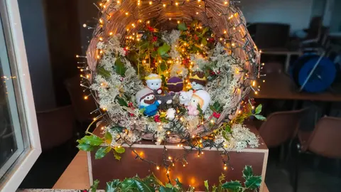 Belén de ganchillo ubicado en Videmala. Fotografía: CEDIDA