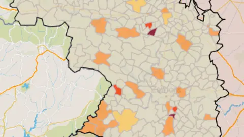 Mapa IA municipios a siete días (10 de enero)