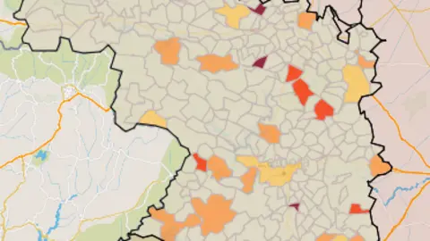 Mapa IA municipios a siete días (13 de enero)