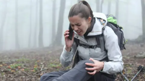 Accidente en la montaña. Fotografía de archivo