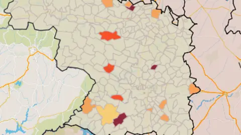 Mapa IA municipios a siete días (20 de enero)
