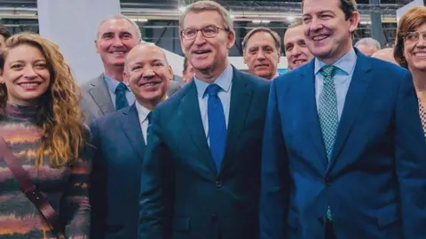 josé María Barrios Tejero junto al Alberto Núñez Feijoo y Alfonso Fernández Mañueco