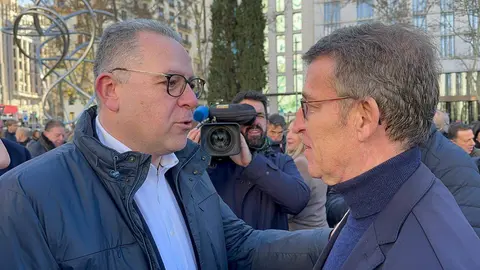 Jesús María Prada con Feijóo en el acto de presentación de candidatos del PP