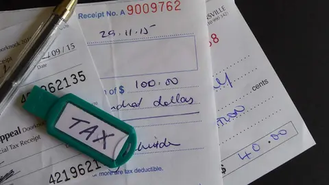 impuesto de donaciones imagen de archivo