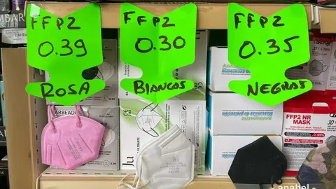 Mascarillas a la venta en Comercial Roberto