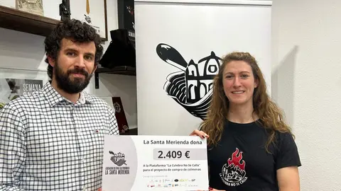 Óscar Coscarón, presidente de La Santa Merienda; y Jennifer Silvia López, tesorera de La Culebra No Se Calla.