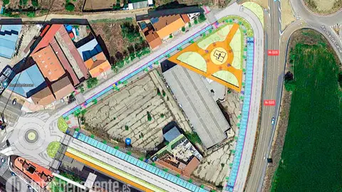 Mapa del espacio sobre el que se asentará el nuevo Mercadona en Benavente