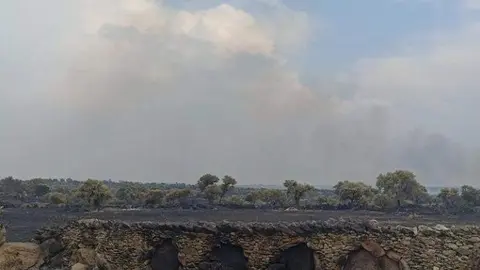 Imagen de las paredes tras el incendio de Roelos. Fotografía: @roelosdesayago