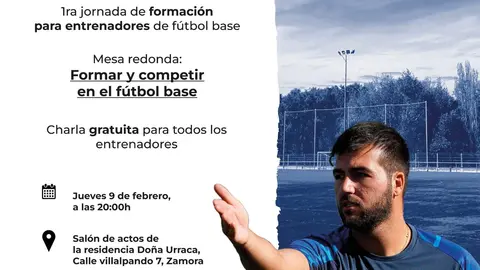 Cartel sobre la I Jornada de formación para los entrenadores del fútbol base
