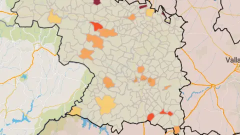 Mapa IA municipios a siete días (7 de febrero)