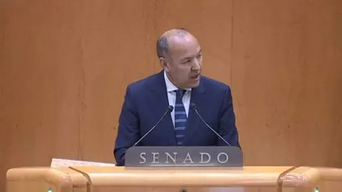 José María Barrios durante su intervención en el Senado