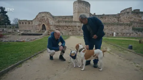 Pipper y el periodista Pablo Muñoz en su paso por Zamora