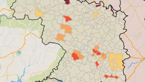 Mapa IA municipios a siete días (10 de febrero)