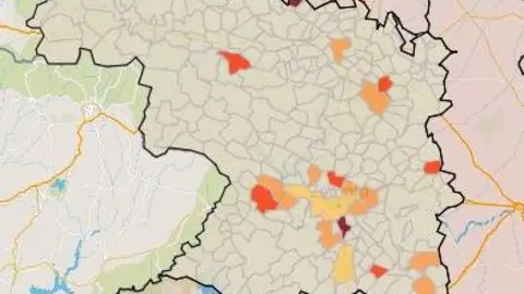 Municipios a siete días (14 de febrero)