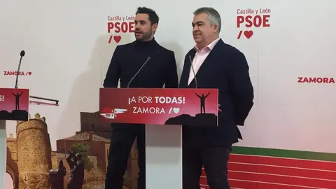 Antidio Fagúndez y el Secretario de Organización Federal del PSOE, Santos Cerdán, en Zamora