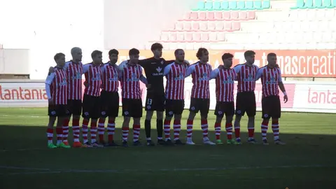 Once inicial del Zamora CF en el minuto de silencio previo ante el Burgos