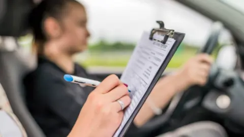 Examen del carnet de conducir. Fotografía de archivo
