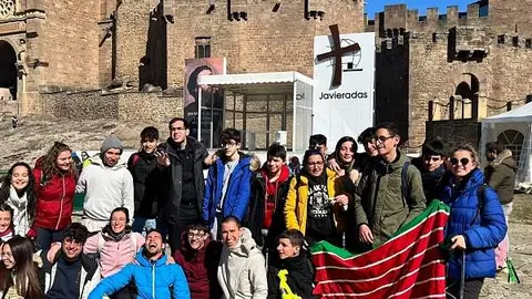 Grupo de jóvenes en la peregrinación Javierada. Fotografía: Diócesis de Zamora