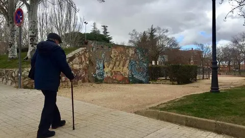 Un hombre pasea por Zamora