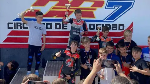 El joven piloto benaventano Marco González hace pódium en su primera carrera en MiniMoto GP 110