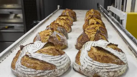 Pan de masa madre de Masabor Bakery. imagen de archivo